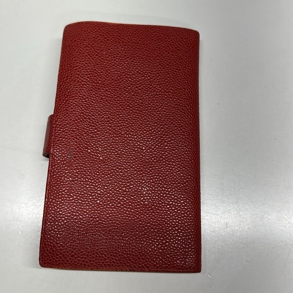 Chanel Wallet Interlocking CC Logo Caviar Leather Long Bifold Folding Red Gold - Picture 4 of 14